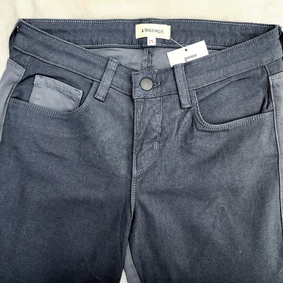NEW L'agence Two Toned Skinny Legging Jean Gray - Picture 9 of 10